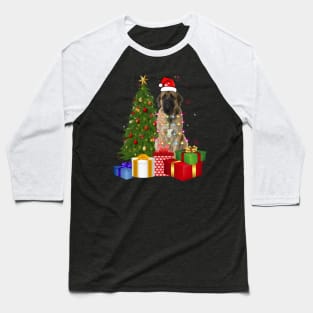 Mastiff Christmas Dog Shirt With Santa Hat Christmas Funny Gift Baseball T-Shirt